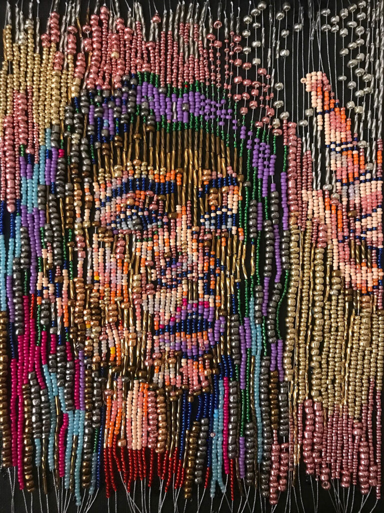 student portrait made of beads