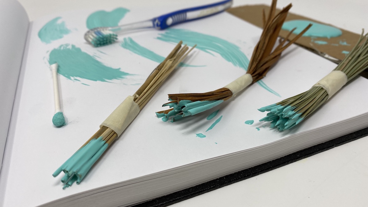 paintbrushes made of natural materials 