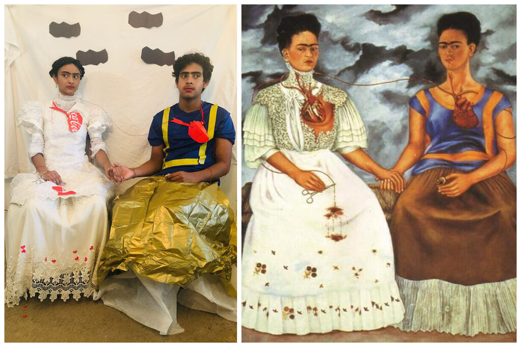 student artwork getty challenge of frida kahlo and the two fridas