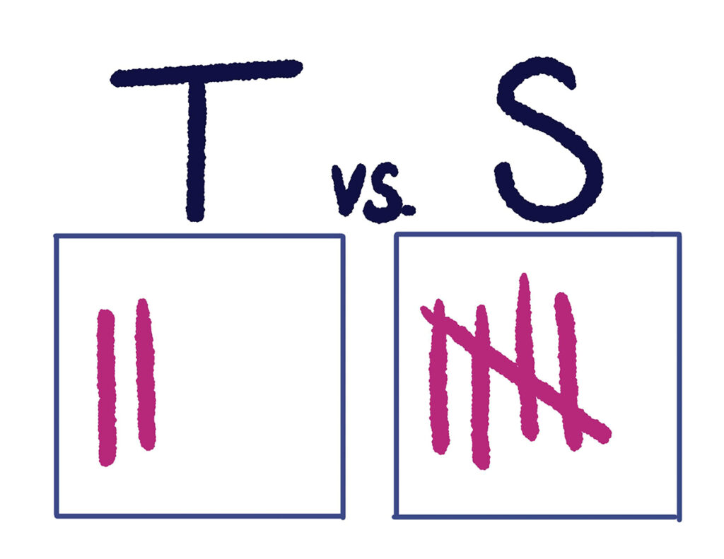 T vs S tally marks