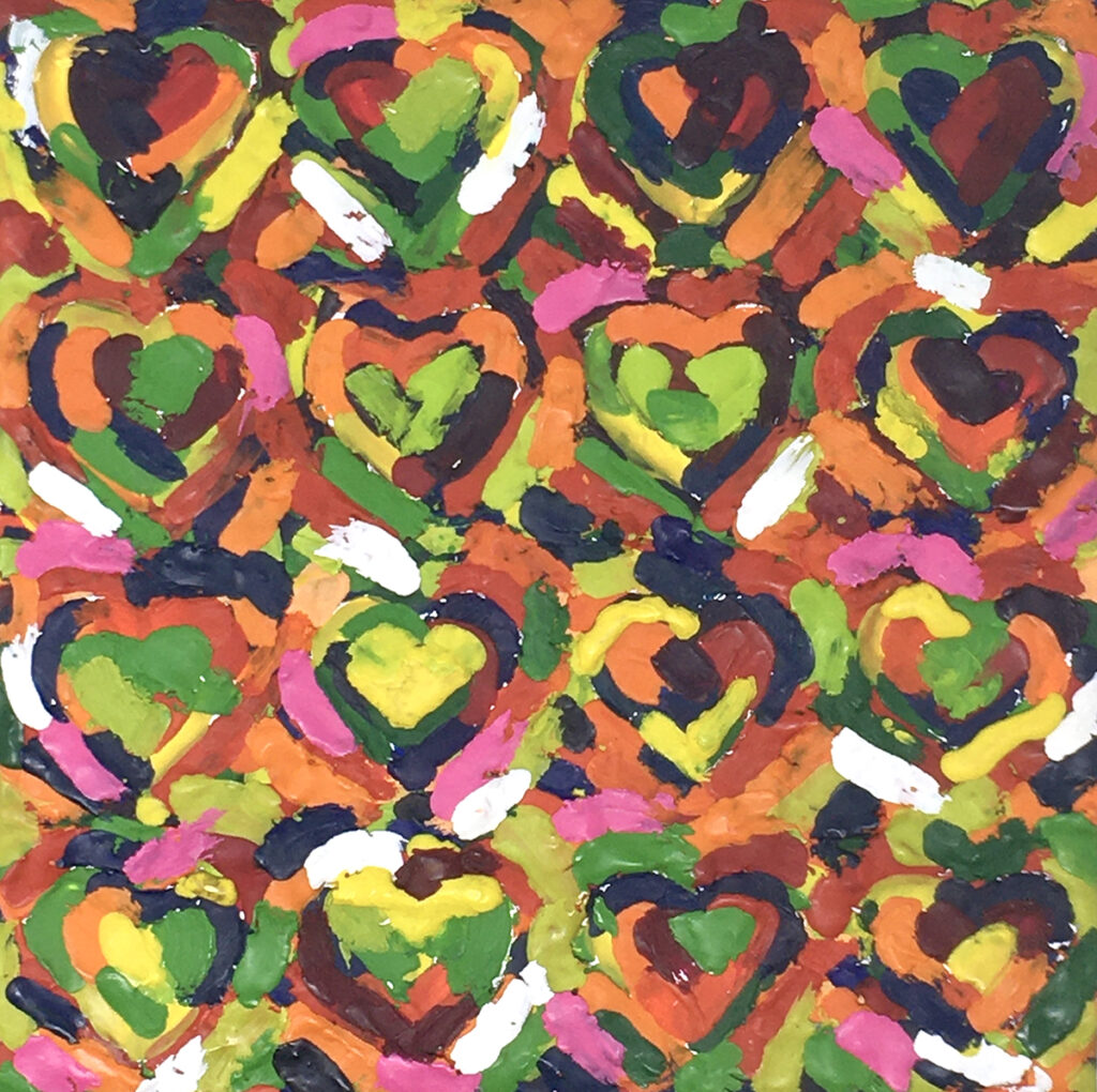 repeated hearts painting