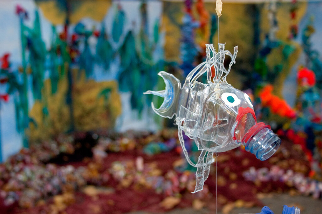 recycled fish sculpture