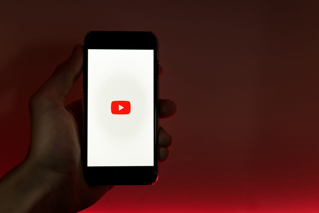 youtube logo on phone
