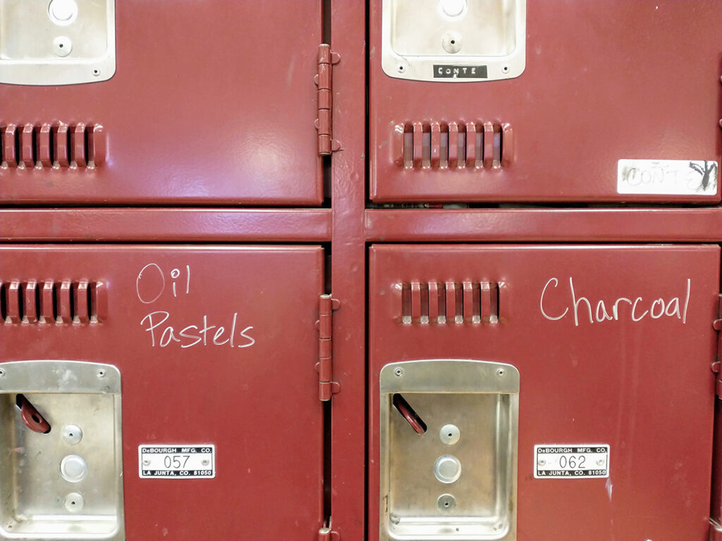 labeled lockers by medium