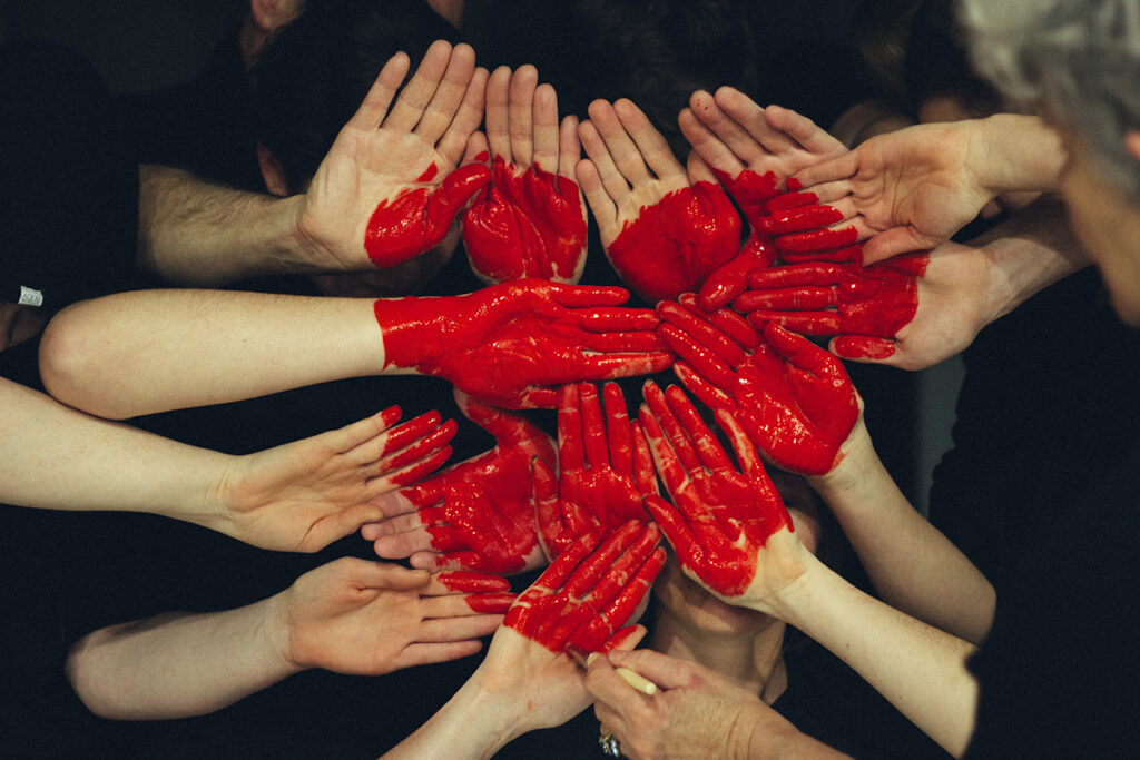 hands with painted heart