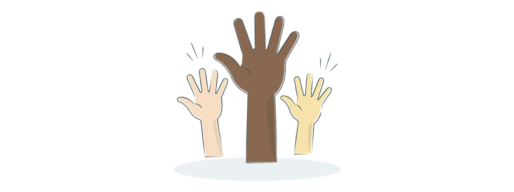 raised hands illustration