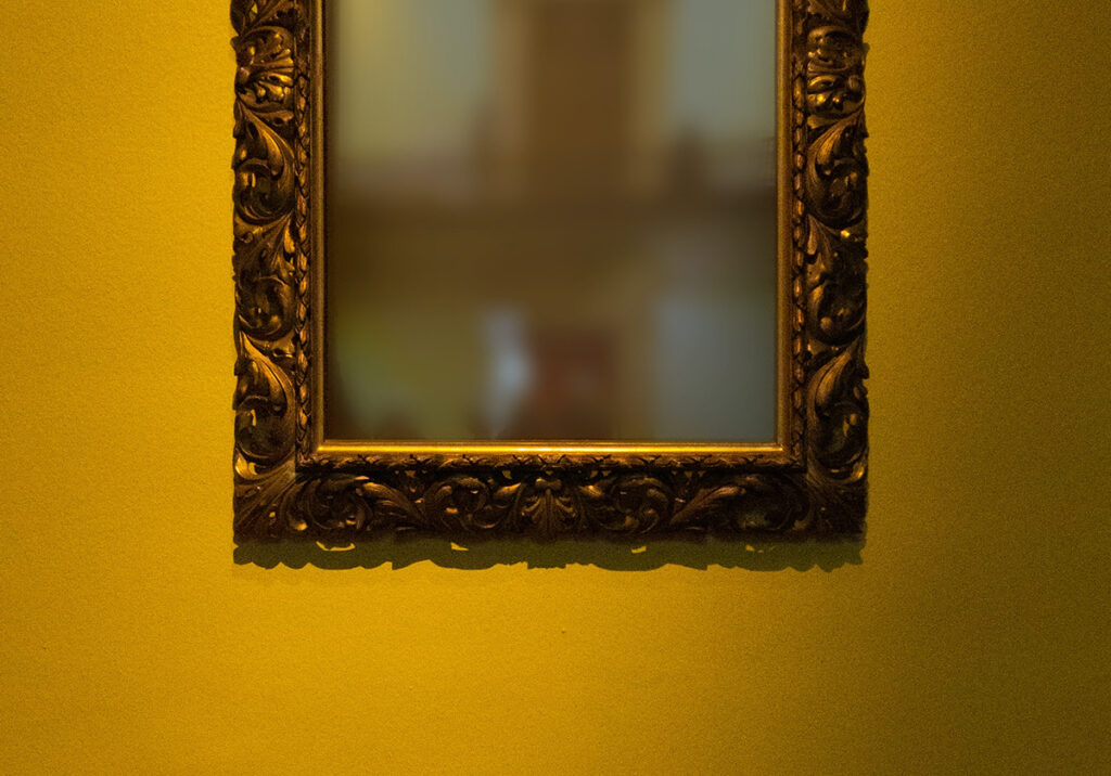 mirror in gold frame