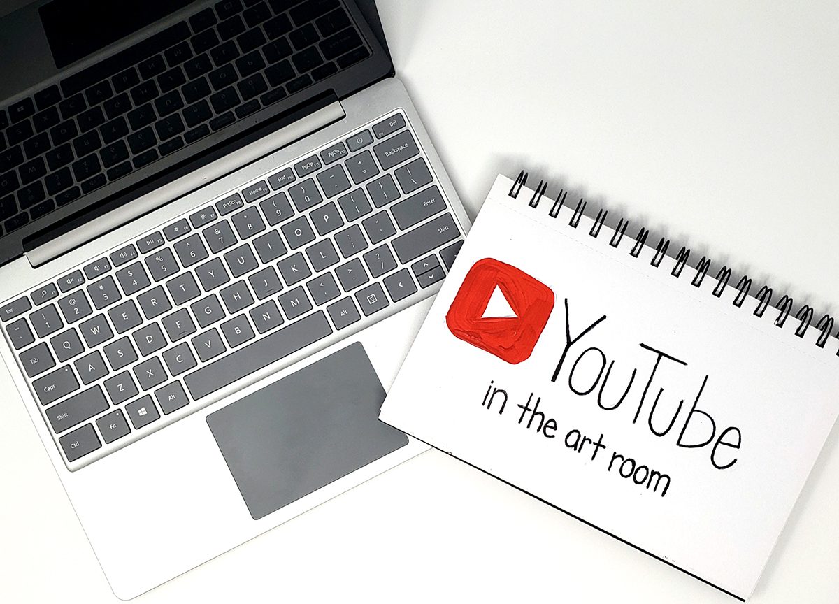 youtube logo on sketchbook