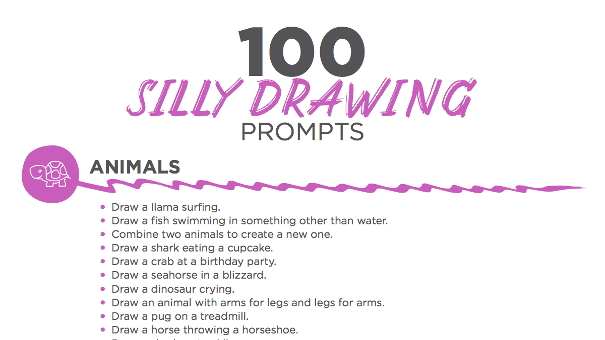 100 Silly Drawing Prompts to Engage Your Students - The Art of ...