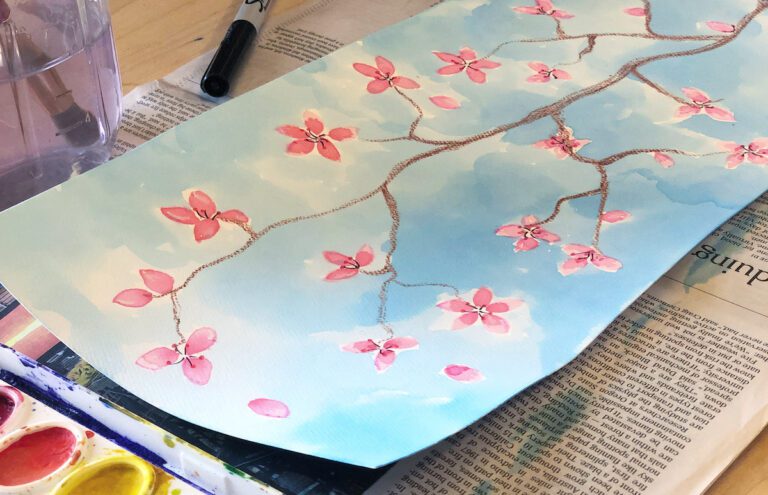 painting of cherry blossoms