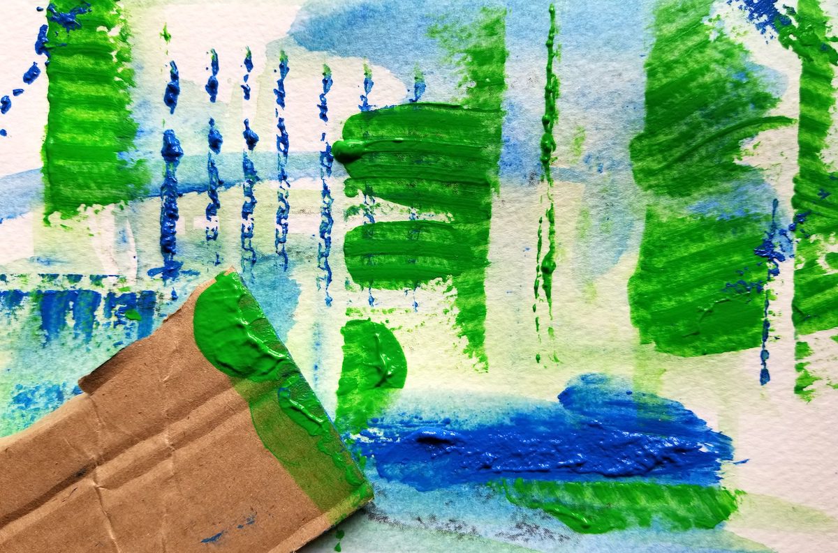 painting with cardboard