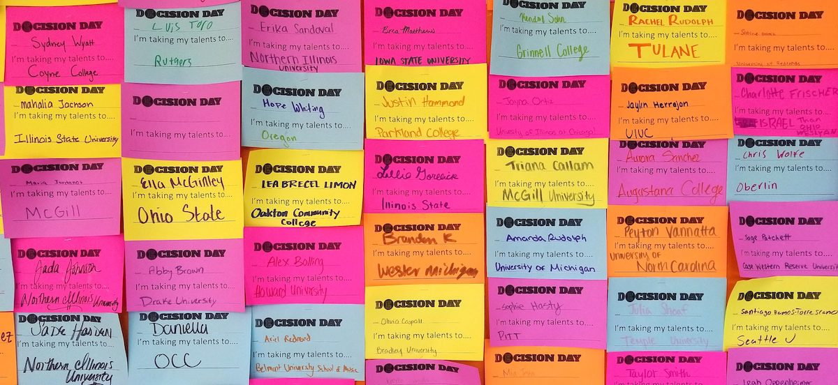 Post It Notes With College Decisions