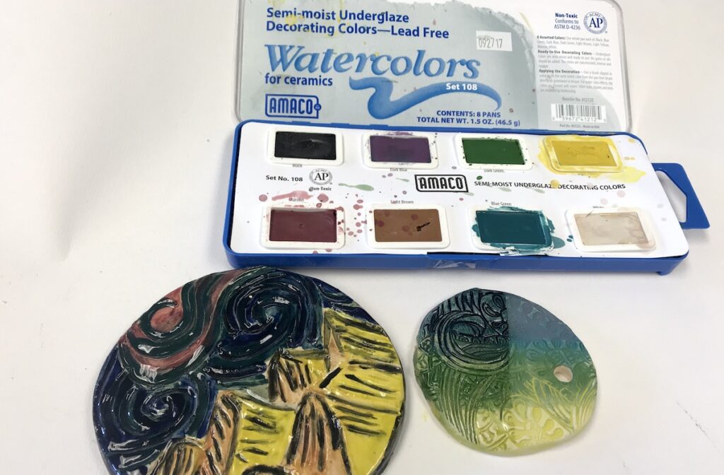 watercolor underglaze