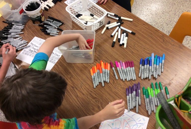 students testing markers