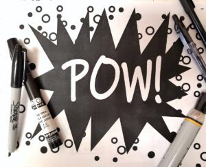 Word written in comic book style