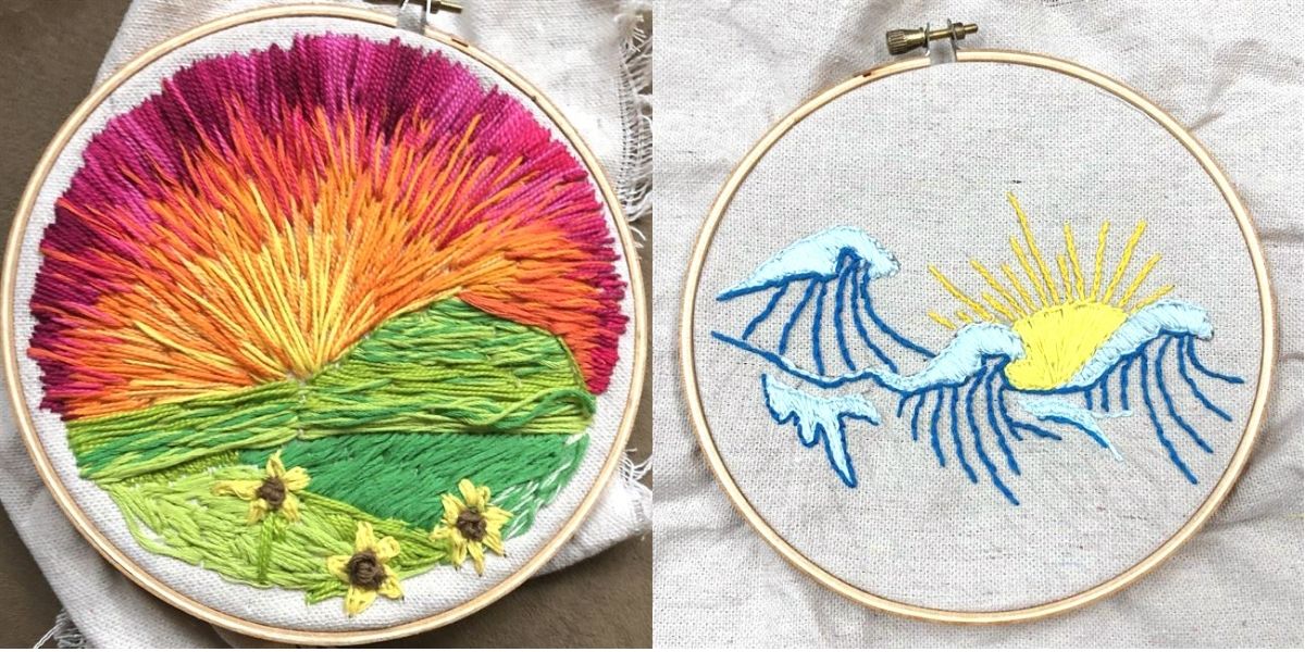 student work embroidery hoop