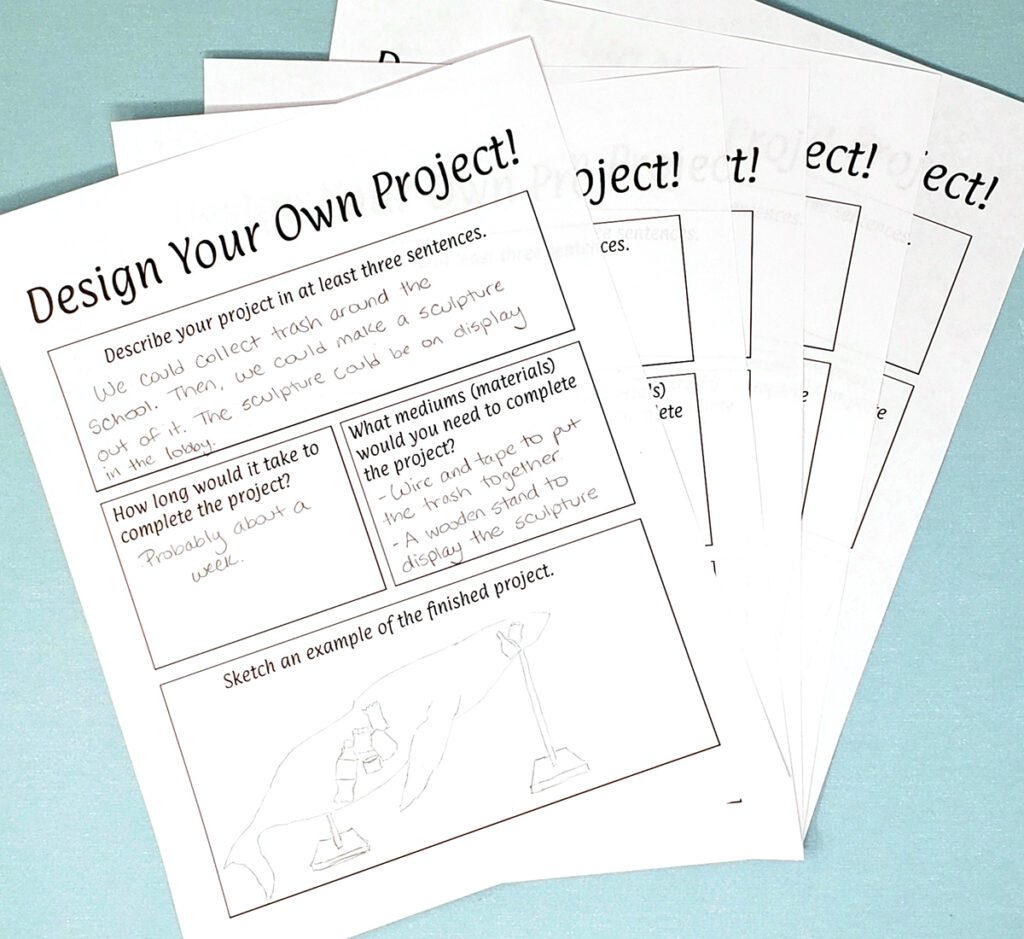 design your own project worksheet
