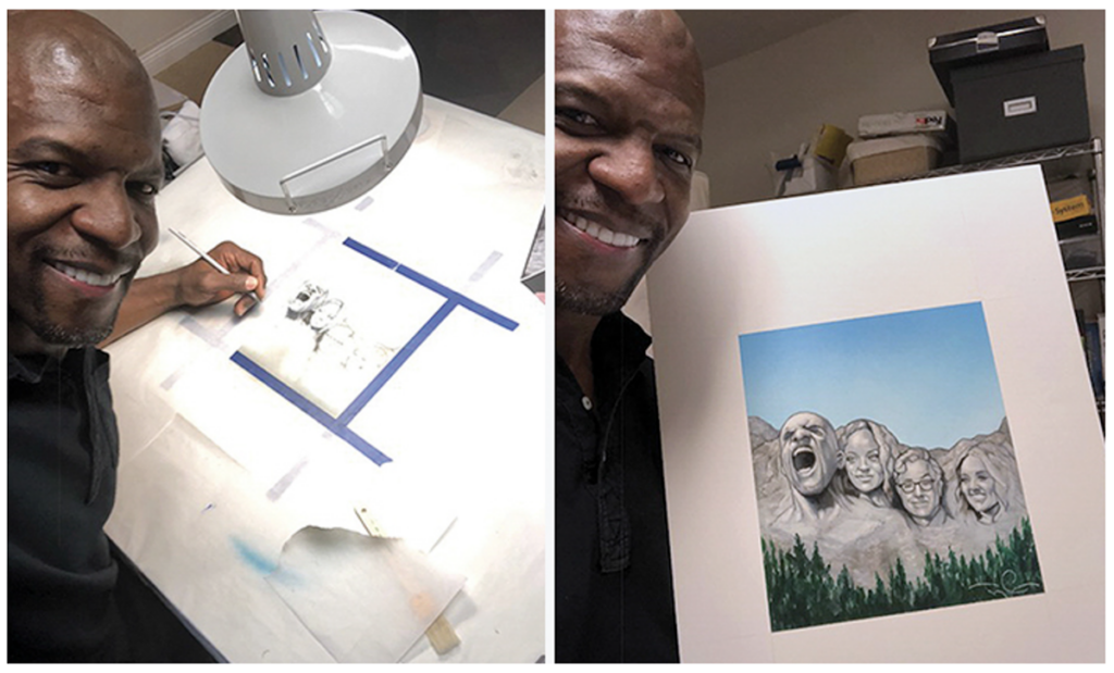 terry crews with drawing