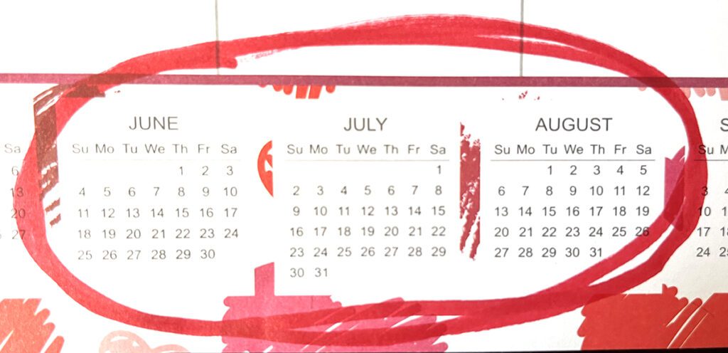 summer calendar