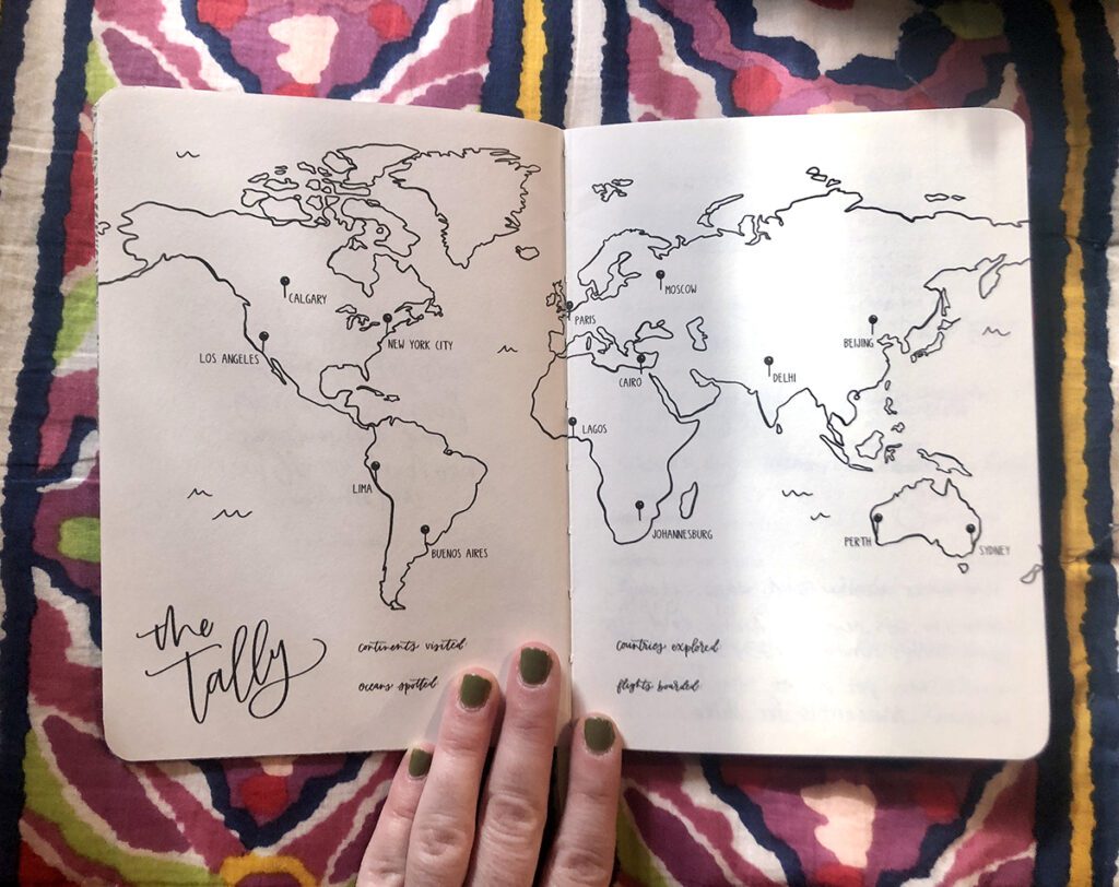 travel log with map