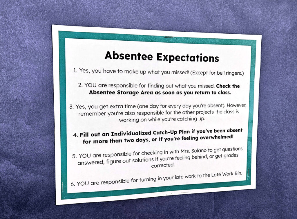 absentee expectation sign