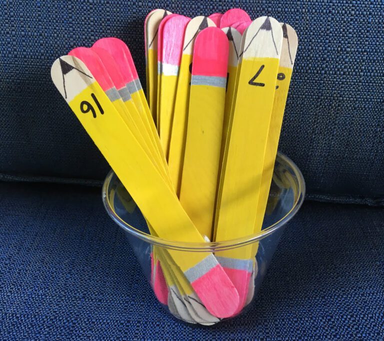pencil popsicle sticks