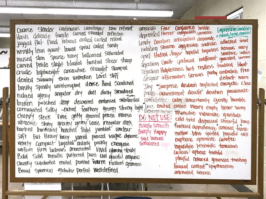 board of words