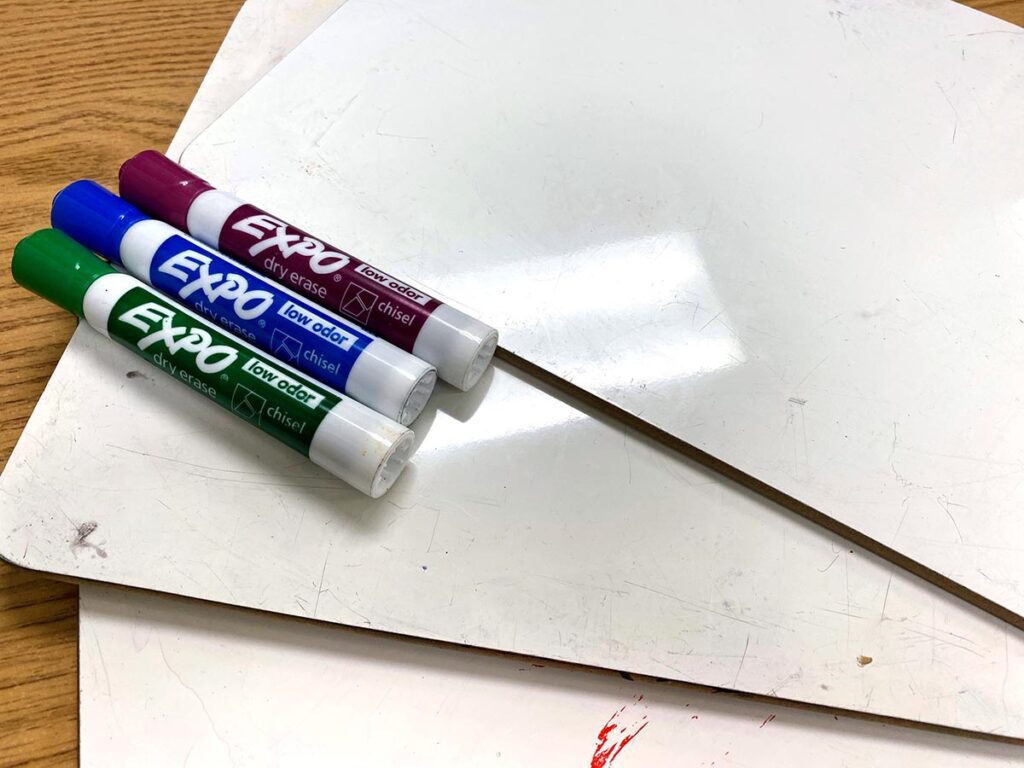 whiteboards and dry-erase markers
