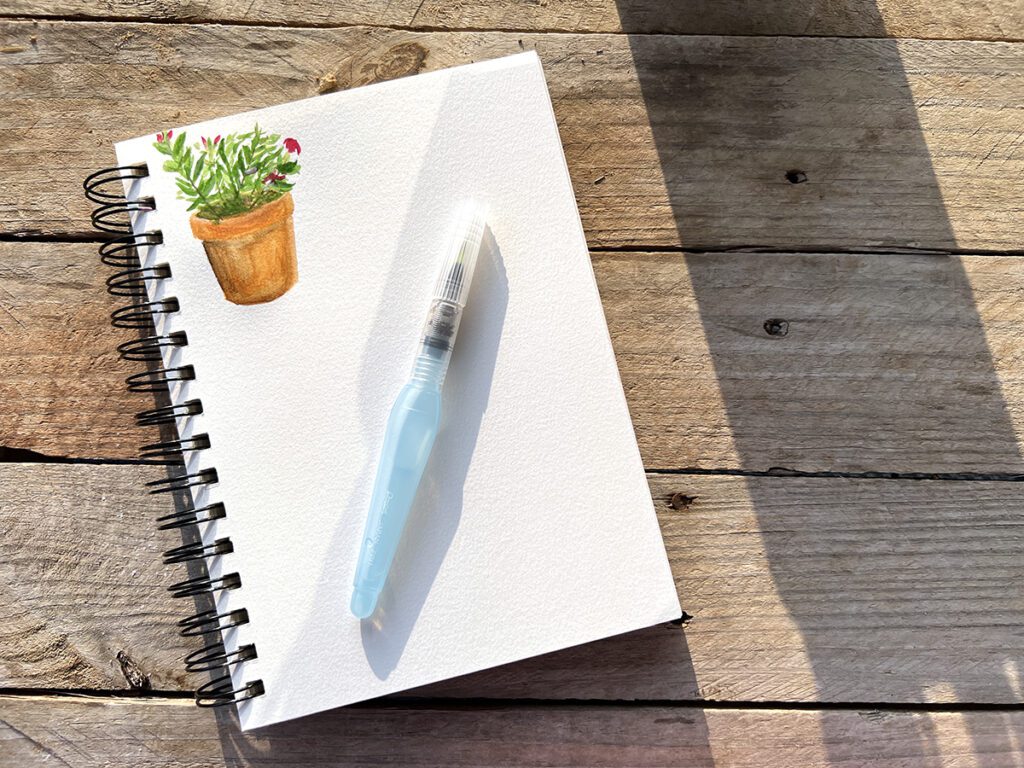 sketchbook with water pen