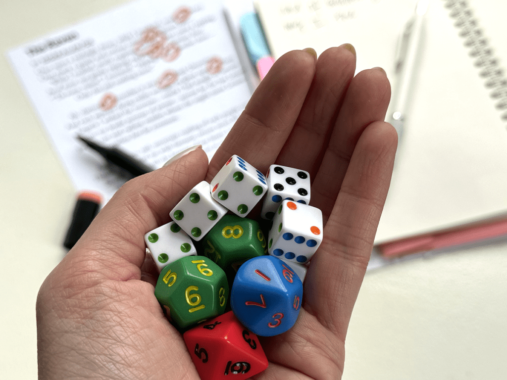 hand with dice