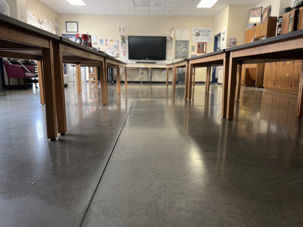 empty art classroom