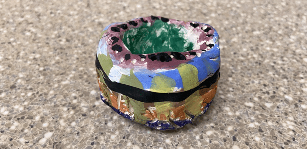 clay pot with paint