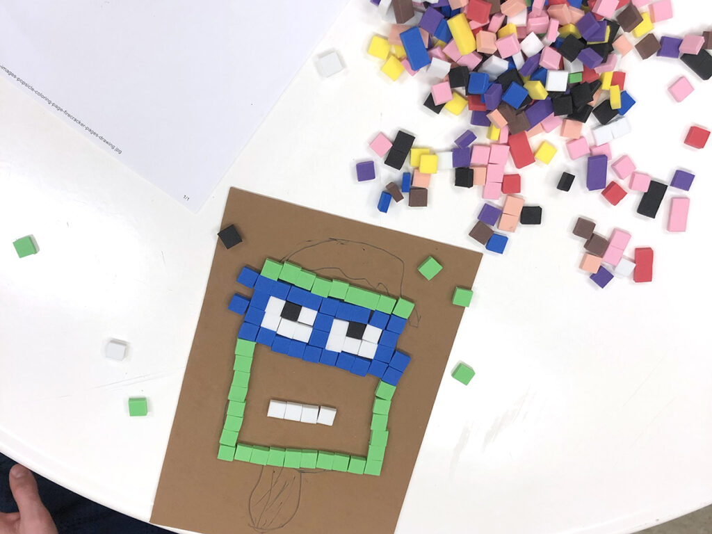 foam tiles with adaptive art
