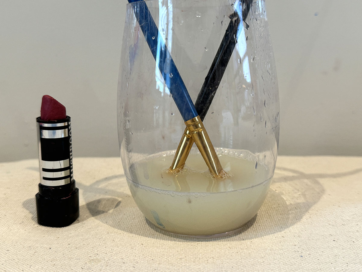 lipstick and lemon juice