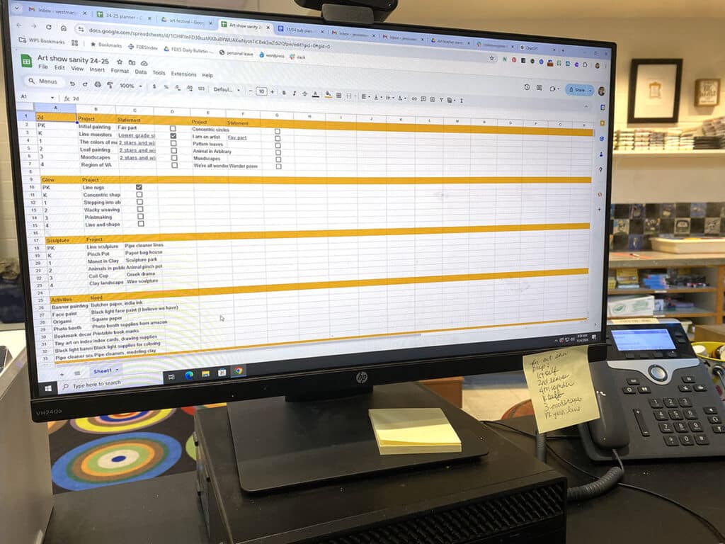 art show sanity spreadsheet