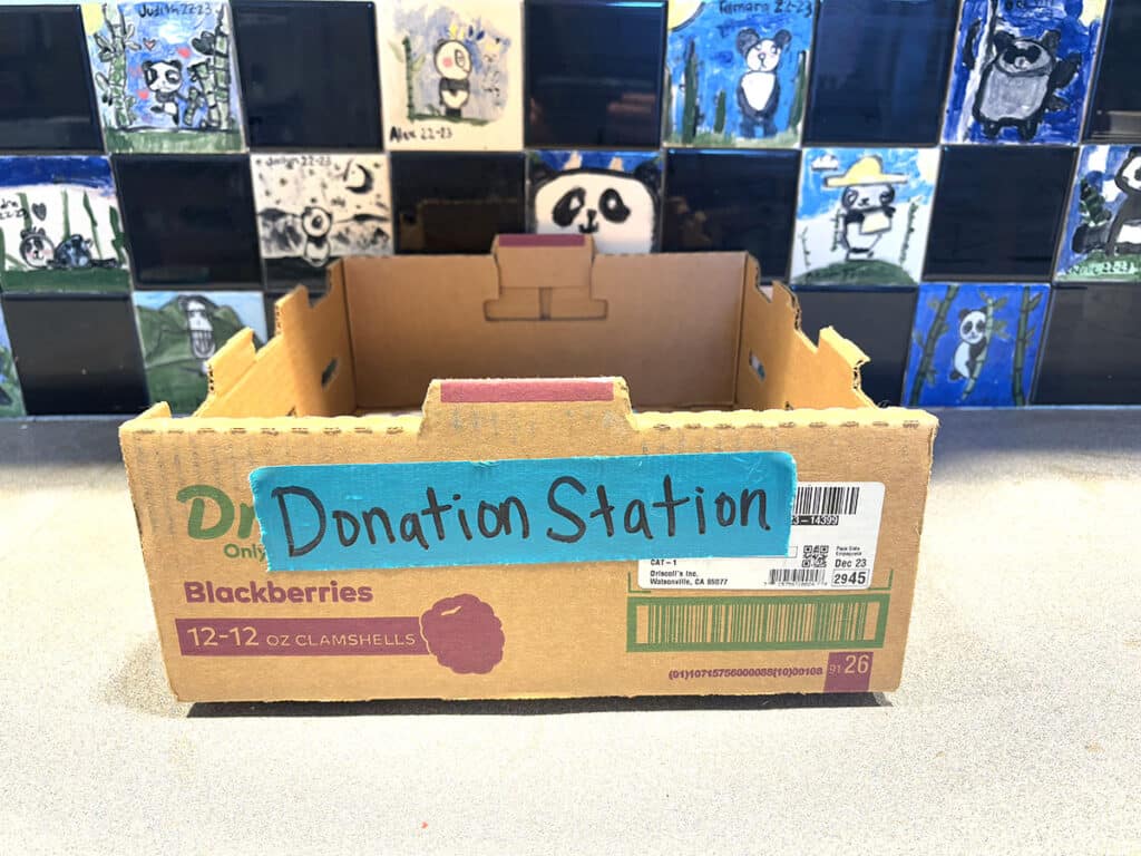 donation station cardboard box