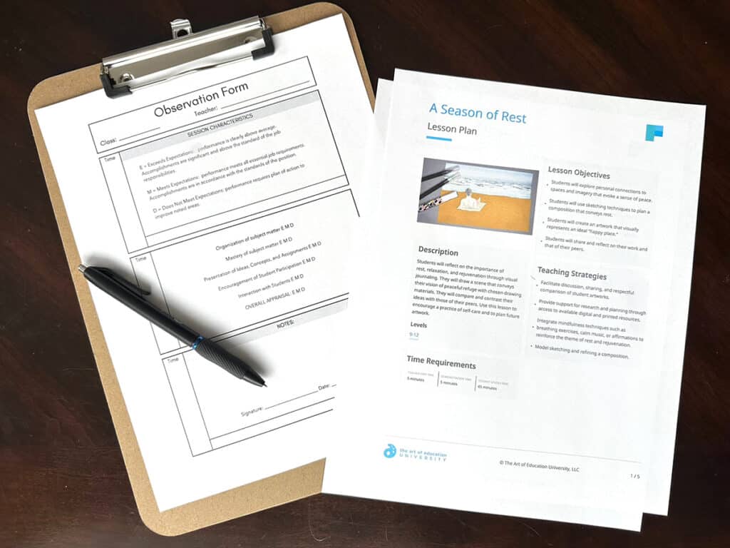 observation form and FLEX lesson plan
