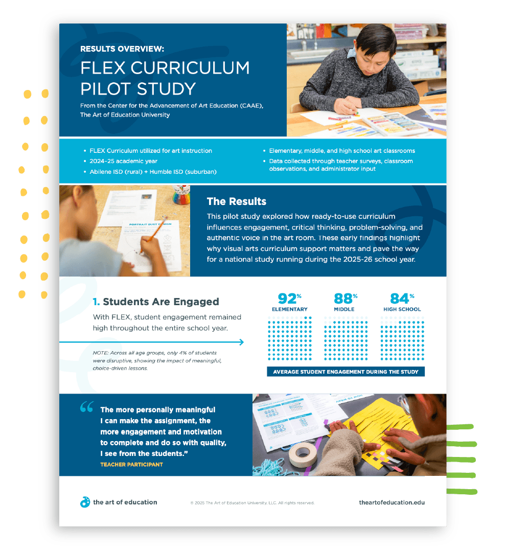 Cover Art for the Center for the Advancement of Art Education FLEX Curriculum Pilot Study