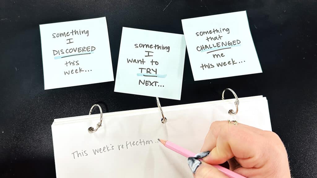 reflection sticky notes