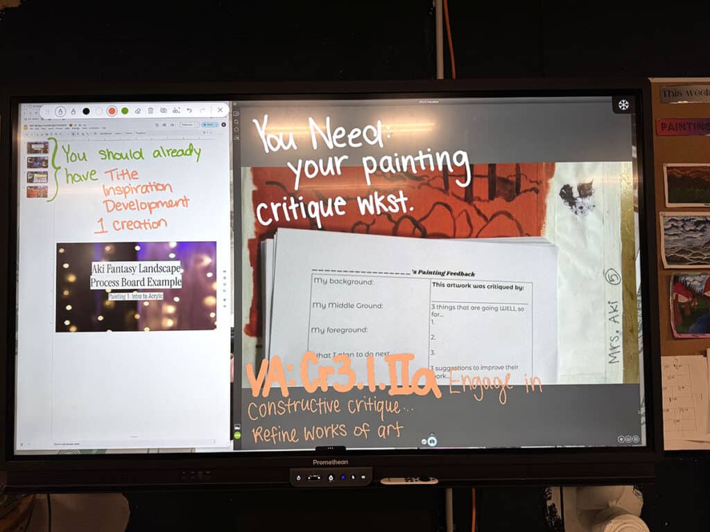 writing on the board