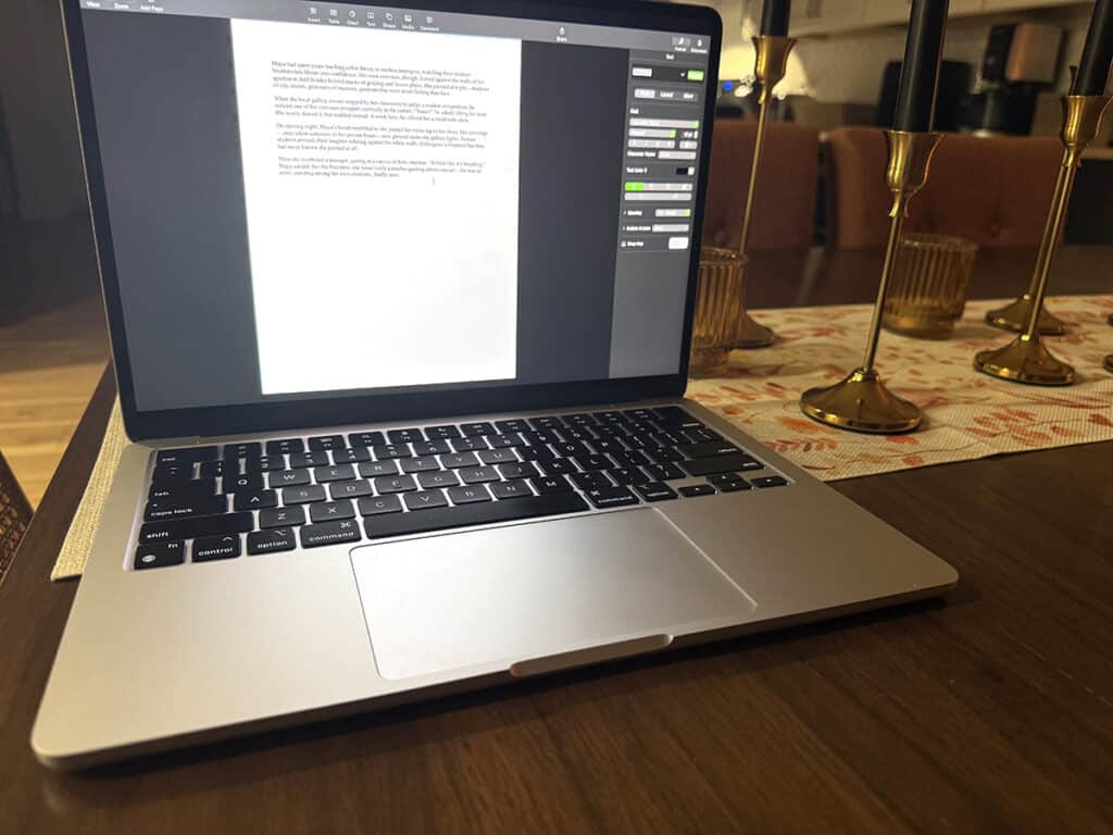 creative writing on a laptop screen