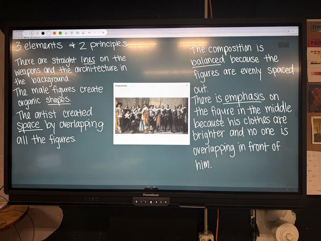 analysis on a smartboard