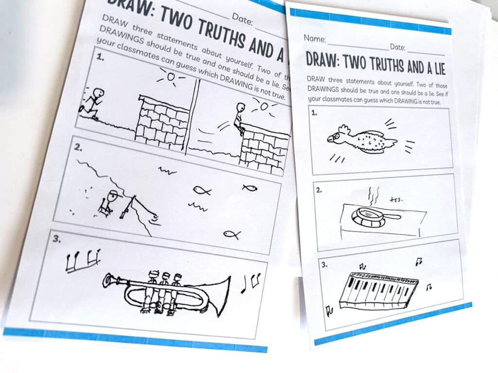 two truths and a lie worksheet