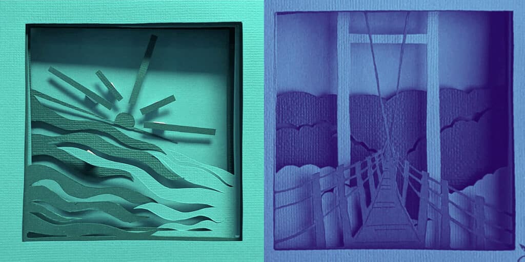 two layered paper reliefs