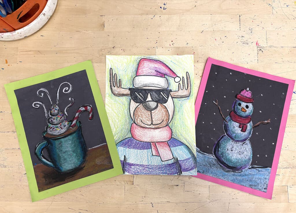 three winter artworks