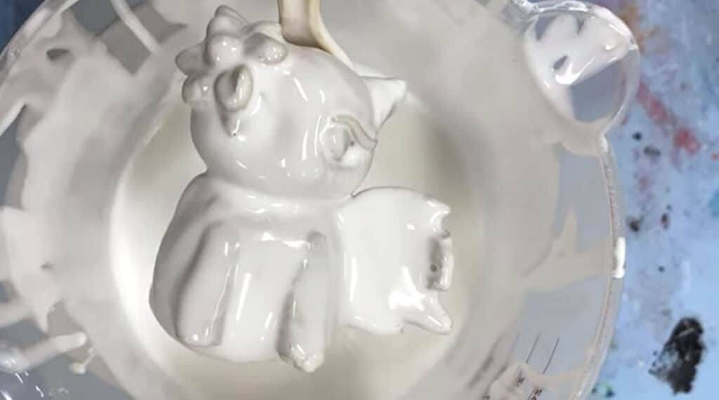 clay project dipped into paint and glue