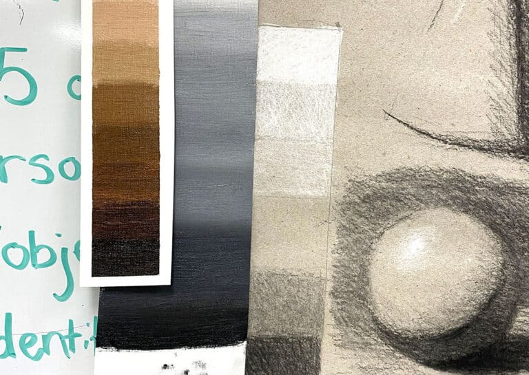 value scales and exercises on the white board