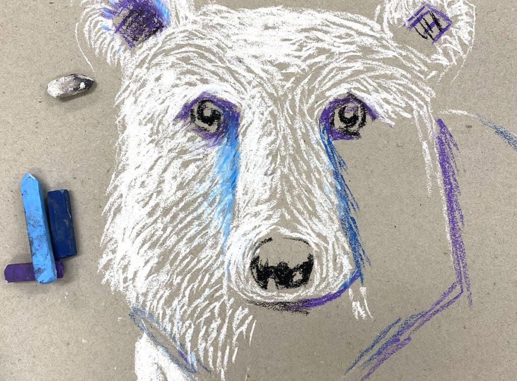 chalk pastels bear