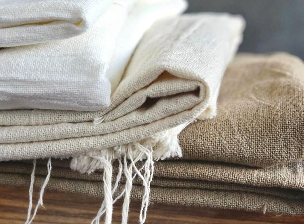 stack of folded fabric