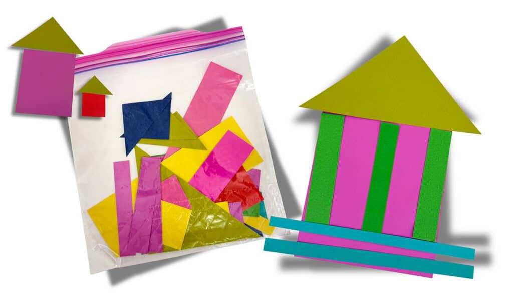 shape kit with bag and house cutouts